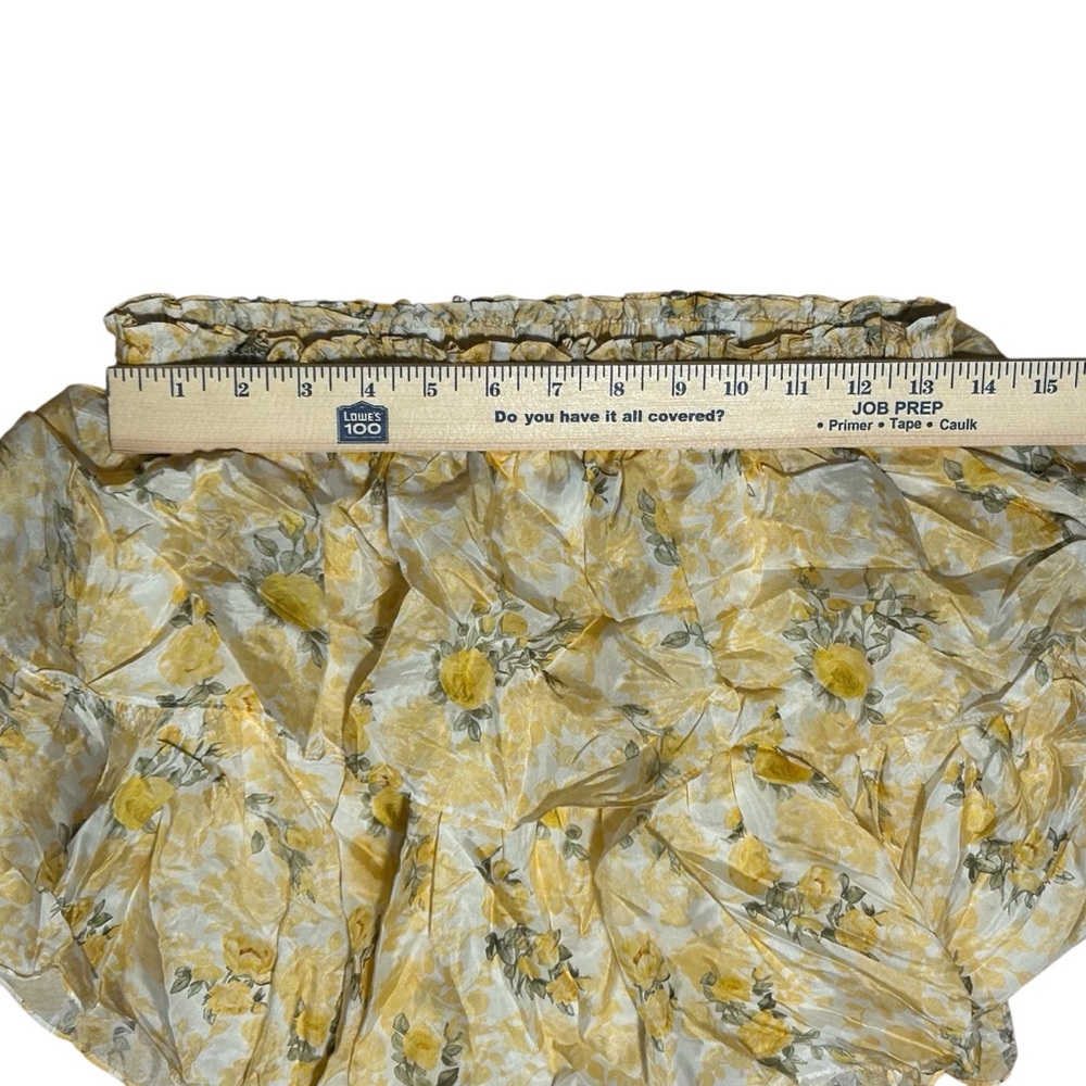 LoveShackFancy Lemon Daydream Silk Ruffle Mini Skirt Size Medium - Picture 6 of 9